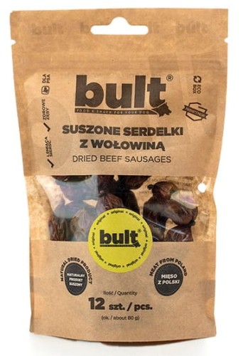 Przejdź do produktu Bult Serdelki wołowe 12szt - przysmak dla psa