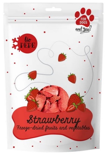 Przejdź do produktu Paka Zwierzaka Lio PEPE Przysmak Strawberry (truskawka) 20g - monobiałkowy przysmak dla psa