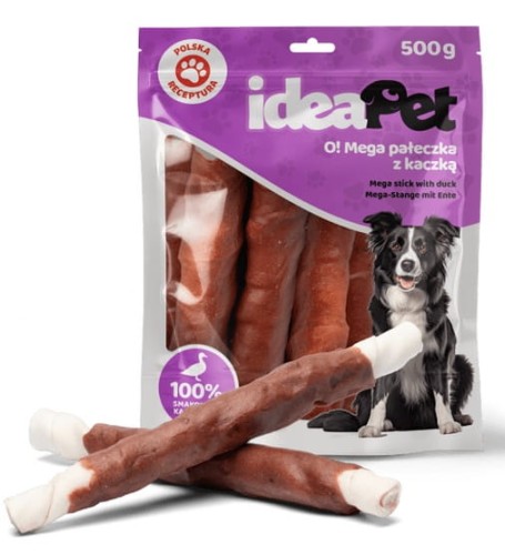 Przejdź do produktu IdeaPet Mega pałeczka z kaczką 500g - przysmak dla psa