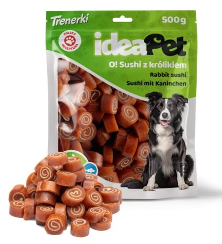 Przejdź do produktu IdeaPet Sushi z królikiem 500g - przysmak dla psa