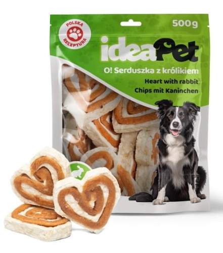 Przejdź do produktu IdeaPet Serduszka królikiem 500g – przysmak dla psa