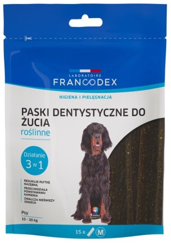 Przejdź do produktu Francodex Paski Dental M 15szt 352,5g [FR179611] - przysmak dla psa