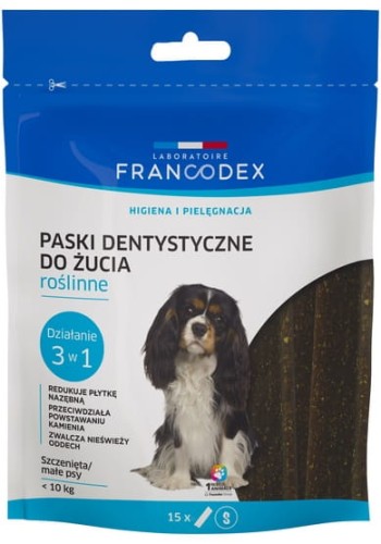Przejdź do produktu Francodex Paski Dental S 15szt 228g [FR179610] - przysmak dla psa