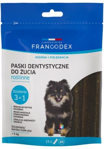 Przejdź do produktu Francodex Paski Dental XS 15szt 114g [FR179609] - przysmak dla psa