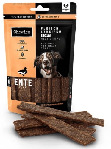 Przejdź do produktu Chewies Meat Strips Soft Mini Kaczka 70g - przysmak dla psa