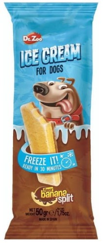 Przejdź do produktu Dr.Zoo Ice Cream lody dla psów - banana split 50g - przysmak dla psa