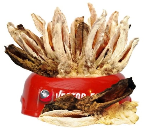 Przejdź do produktu Vector-Food Uszy królicze z sierścią 20szt - monobiałkowy przysmak dla psa