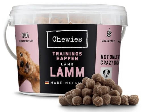 Przejdź do produktu Chewies Trainings-Happen Jagnięcina monobiałkowe, bezzbożowe wiaderko 300g - monobiałkowy przysmak dla psa