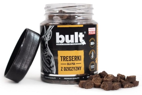 Przejdź do produktu Bult Treserki z dziczyzny słoik 150g - przysmak dla psa