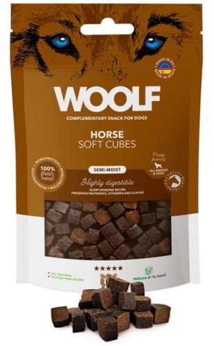 Przejdź do produktu Woolf Soft Cubes Monoprotein Horse 100g - monobiałkowy przysmak dla psa