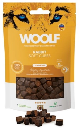 Przejdź do produktu Woolf Soft Cubes Monoprotein Rabbit 100g - monobiałkowy przysmak dla psa