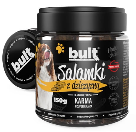 Przejdź do produktu Bult Salamki z dziczyzny dla psa 150g - przysmak dla psa