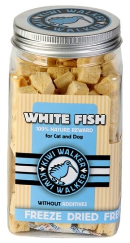 Przejdź do produktu Kiwi Walker Przysmaki liofilizowane 100% biała ryba 60g – monobiałkowy przysmak dla psa
