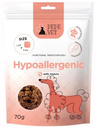 Przejdź do produktu Paka Zwierzaka PEPE VET Przysmak funkcjonalny Hypoallergenic Insect 70g – przysmak dla psa