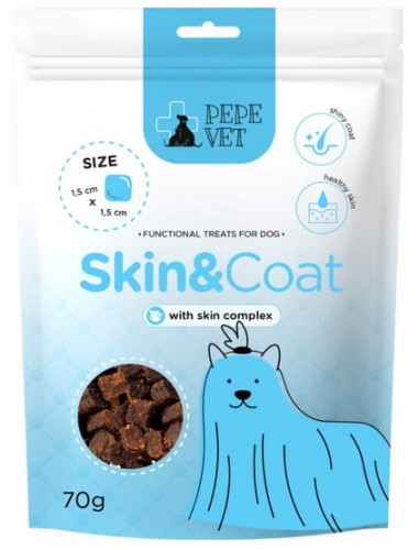 Przejdź do produktu Paka Zwierzaka PEPE VET Przysmak funkcjonalny Skin & Coat 70g – przysmak dla psa