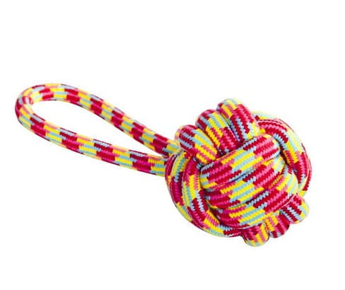 Przejdź do produktu Dingo Piłka plecionka ze sznura 250g/27cm - zabawka dla psa