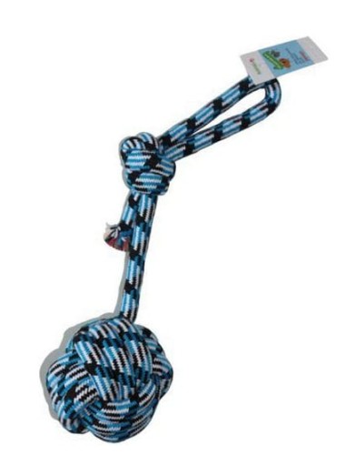 Przejdź do produktu Yarro Piłka ze sznura z uchwytem do rzucania 42cm [Y0316] - zabawka dla psa