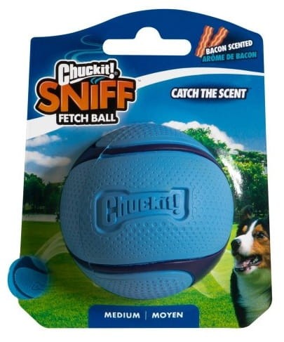 Przejdź do produktu Chuckit! Sniff Fetch Ball Bacon Medium [33207] - zabawka dla psa