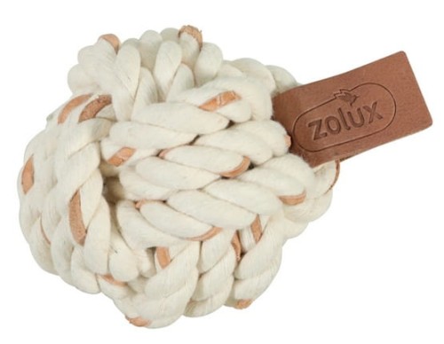 Przejdź do produktu Zolux Zabawka dla psa do aportowania piłka sznurowa Leather Touch 7cm