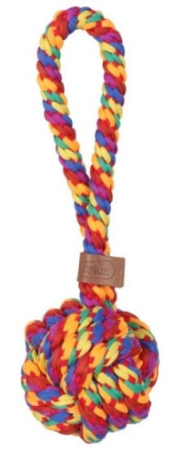 Przejdź do produktu Zolux szarpak piłka sznur Rainbow 9,5cm - zabawka dla psa