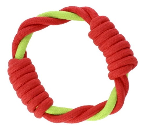 Przejdź do produktu Dingo - Ringo zaplatane Energy 18cm czerwono-zielone - zabawka dla psa