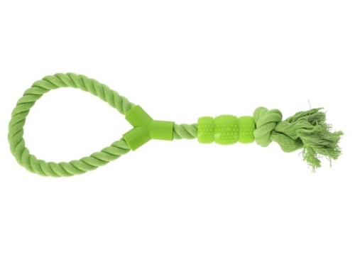 Przejdź do produktu Dingo - Sznur z gryzakiem Denta Fresh 41cm zielony - zabawka dla psa