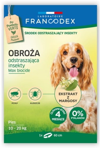 Przejdź do produktu Francodex Obroża odstraszająca insekty średnie psy 10-20kg 60cm [FR179172]