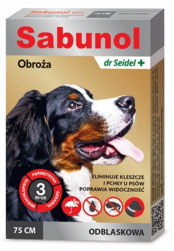 Przejdź do produktu Sabunol GPI Obroża przeciw pchłom dla psa odblaskowa 75cm