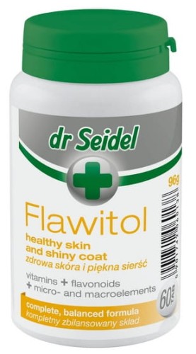 Przejdź do produktu Dr Seidel Flawitol zdrowa skóra i piękna sierść 60 tabl.