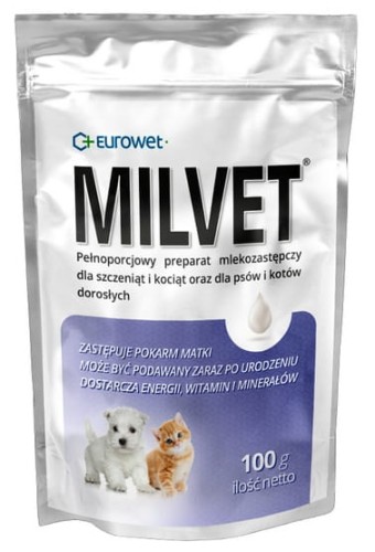 Przejdź do produktu Milvet Preparat mlekozastępczy dla szczeniąt i kociąt 100g