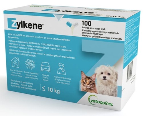 Przejdź do produktu Vetoquinol Zylkene 75mg dla kotów i psów do 10kg - blister 10 kapsułek