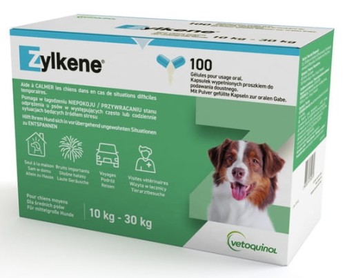 Przejdź do produktu Vetoquinol Zylkene 225mg dla psów 10-30kg - blister 10 kapsułek