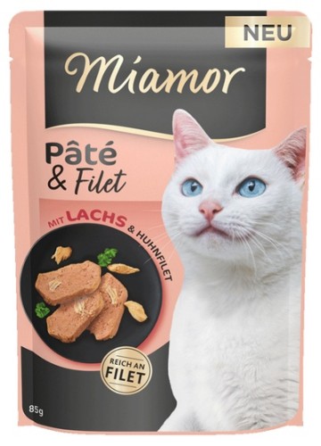 Przejdź do produktu Miamor Pate & Filet Łosoś & Kurczak saszetka 85g – karma mokra dla kota
