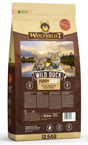 Przejdź do produktu Wolfsblut Dog Wild Duck Puppy Large - kaczka i bataty 12,5kg – karma sucha dla psa