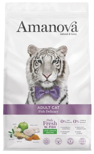 Przejdź do produktu Amanova Cat Adult Fish Delicacy White Fish - biała ryba 1,5kg – karma sucha dla kota