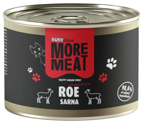 Przejdź do produktu BUBAlicious Kot More Meat Mono sarna puszka 185g – karma mokra dla kota