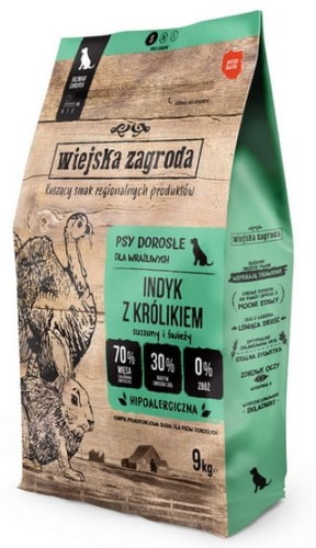 Przejdź do produktu Wiejska Zagroda Indyk z królikiem small 9kg - karma sucha dla psa