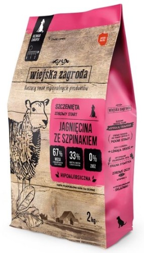 Przejdź do produktu Wiejska Zagroda Jagnięcina ze szpinakiem Puppy 2kg - karma sucha dla psa
