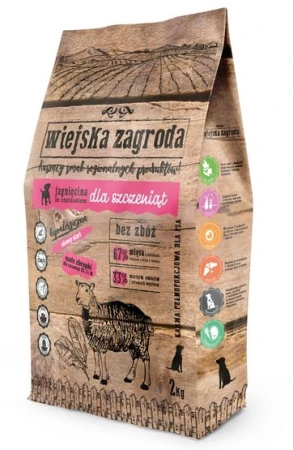 Wiejska Zagroda Jagnięcina ze szpinakiem Puppy 2kg - karma sucha dla psa
