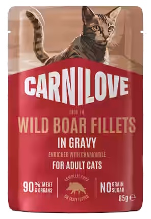 Przejdź do produktu Carnilove Cat Wild Boar - dzik w sosie saszetka 85g – karma mokra dla kota