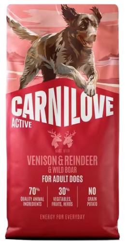 Przejdź do produktu Carnilove Dog Active Venison & Reindeer Adult - dziczyzna i renifer 1,5kg – karma sucha dla psa