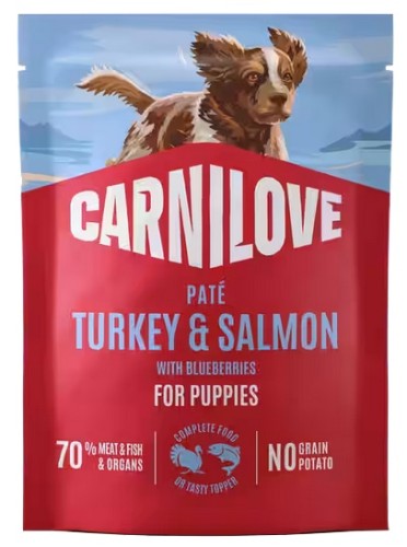 Przejdź do produktu Carnilove Dog Turkey & Salmon Puppy - indyk i łosoś saszetka 300g – karma mokra dla psa