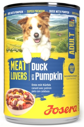 Przejdź do produktu Josera Pies Meat Lovers Menu Kaczka z dynią puszka 400g – karma mokra dla psa