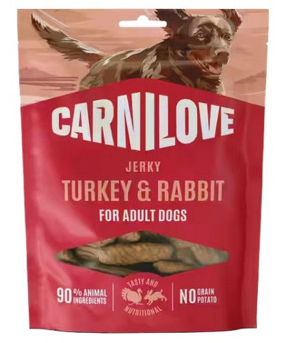 Przejdź do produktu Carnilove Dog Jerky Turkey & Rabbit - indyk i królik 100g – przysmak dla psa