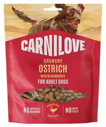 Przejdź do produktu Carnilove Dog Crunchy Snack Ostrich 200g – przysmak dla psa