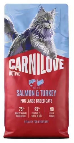 Przejdź do produktu Carnilove Cat Active Salmon & Turkey Adult Large Breed - kaczka i indyk 2kg – karma sucha dla kota