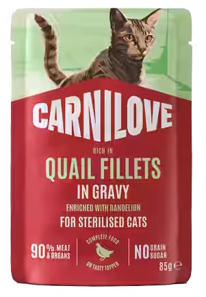 Przejdź do produktu Carnilove Cat Quail Sterilised - przepiórka w sosie saszetka 85g – karma mokra dla kota