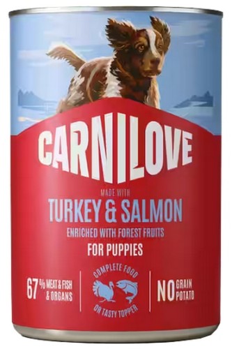 Przejdź do produktu Carnilove Dog Turkey & Salmon Puppy - łosoś i indyk puszka 400g – karma mokra dla psa