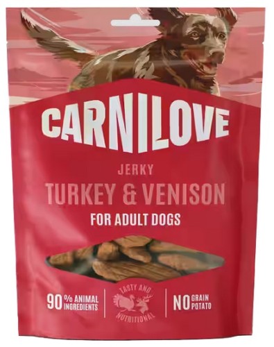 Przejdź do produktu Carnilove Dog Jerky Turkey & Venison - indyk i dziczyzna 100g – przysmak dla psa