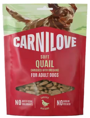 Przejdź do produktu Carnilove Dog Soft Snack Quail 200g – przysmak dla psa